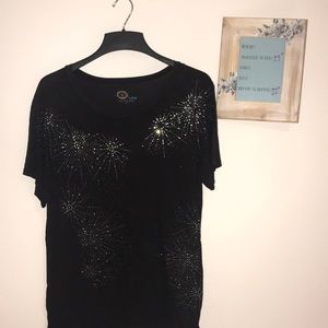 Blue Life 100% Modal bedazzled shirt